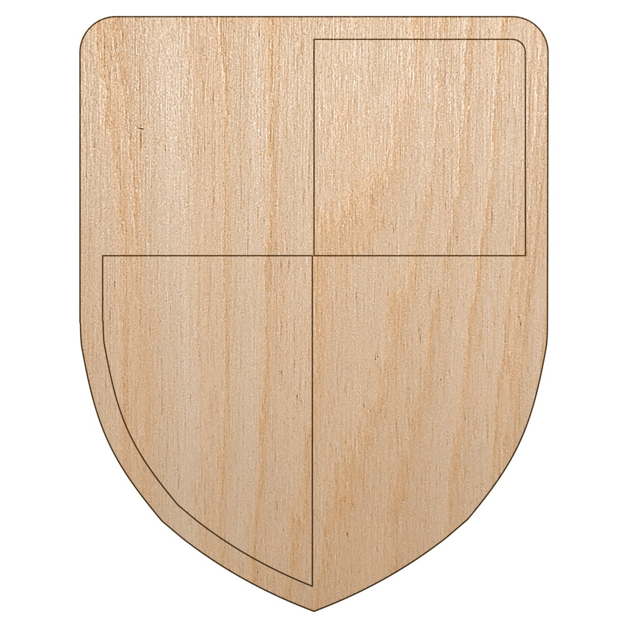 Shield Symbol of Protection Unfinished Wood Shape Piece Cutout for DIY Craft Projects